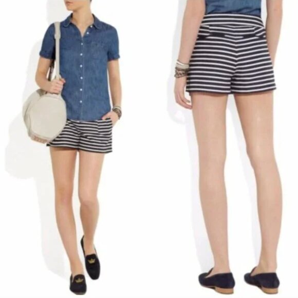 J Crew sailor stripped linen blend shorts sz2 - Picture 1 of 14
